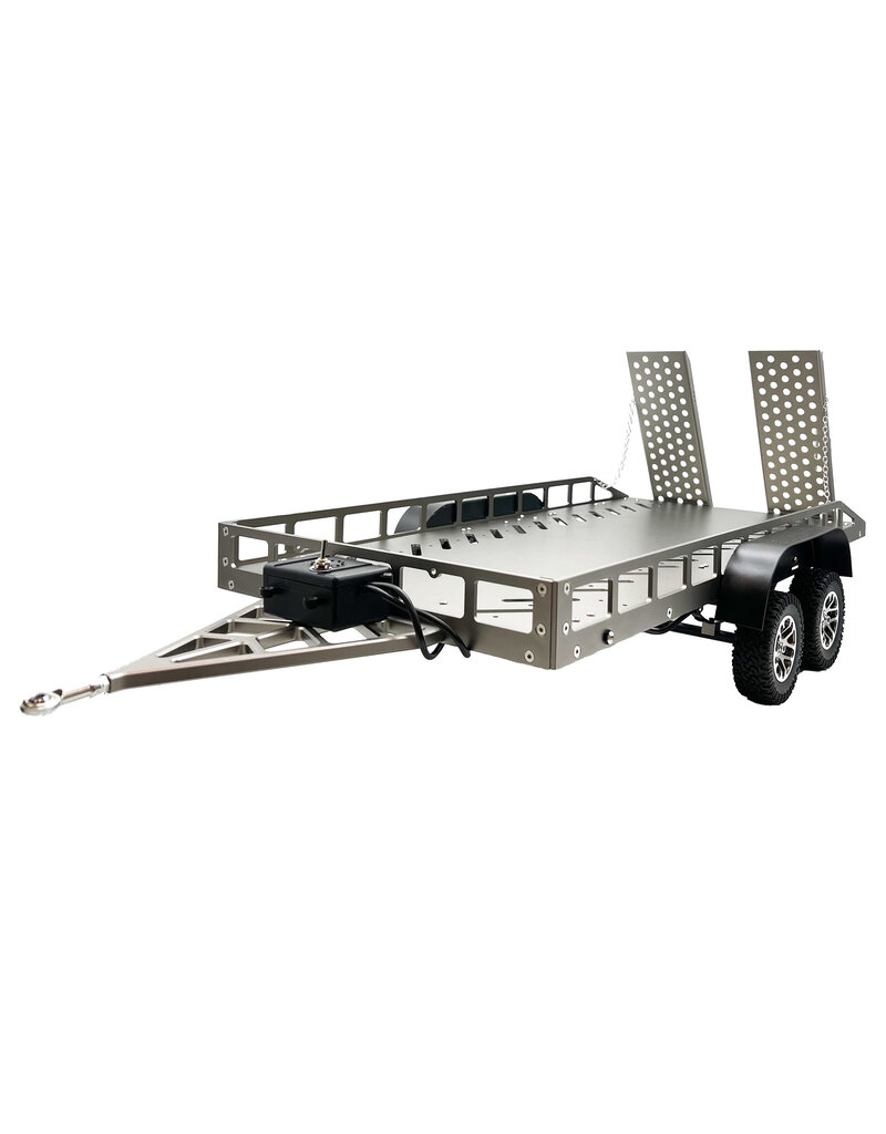 BOLD RC BOL5005 1/10 SCALE FULL METAL TRAILER WITH LED LIGHTS (TITANIUM)