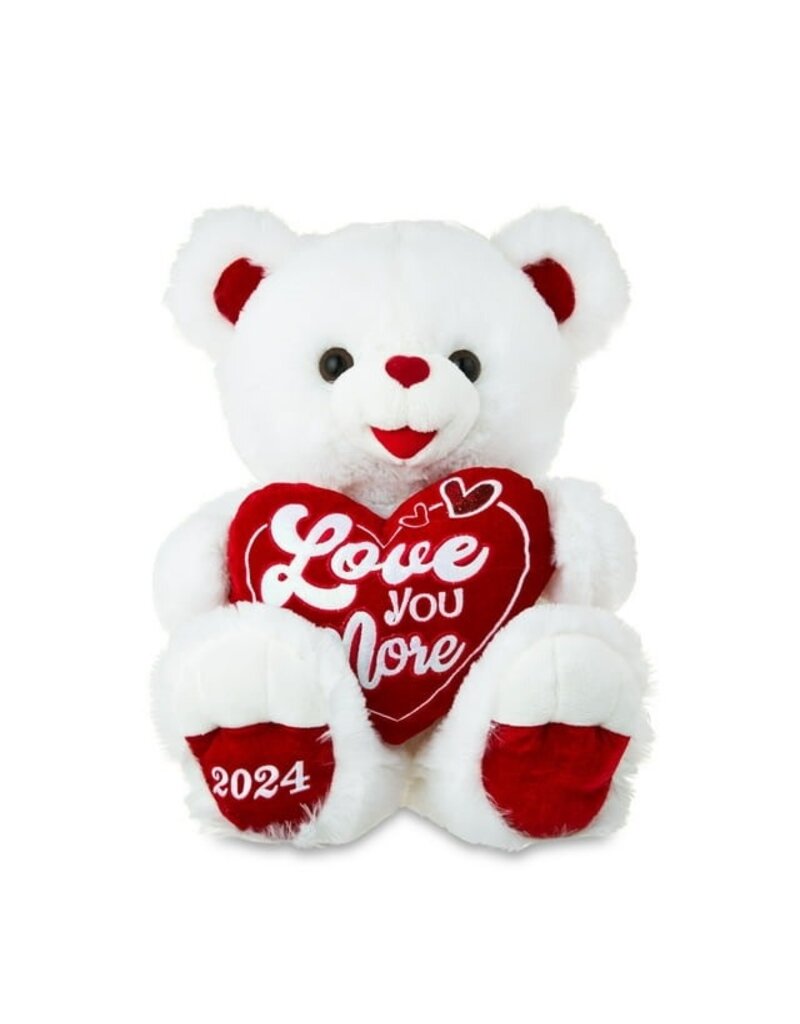 WAY TO CELEBRATE 15" TEDDY BEAR 2024 LOVE YOU MORE: WHITE