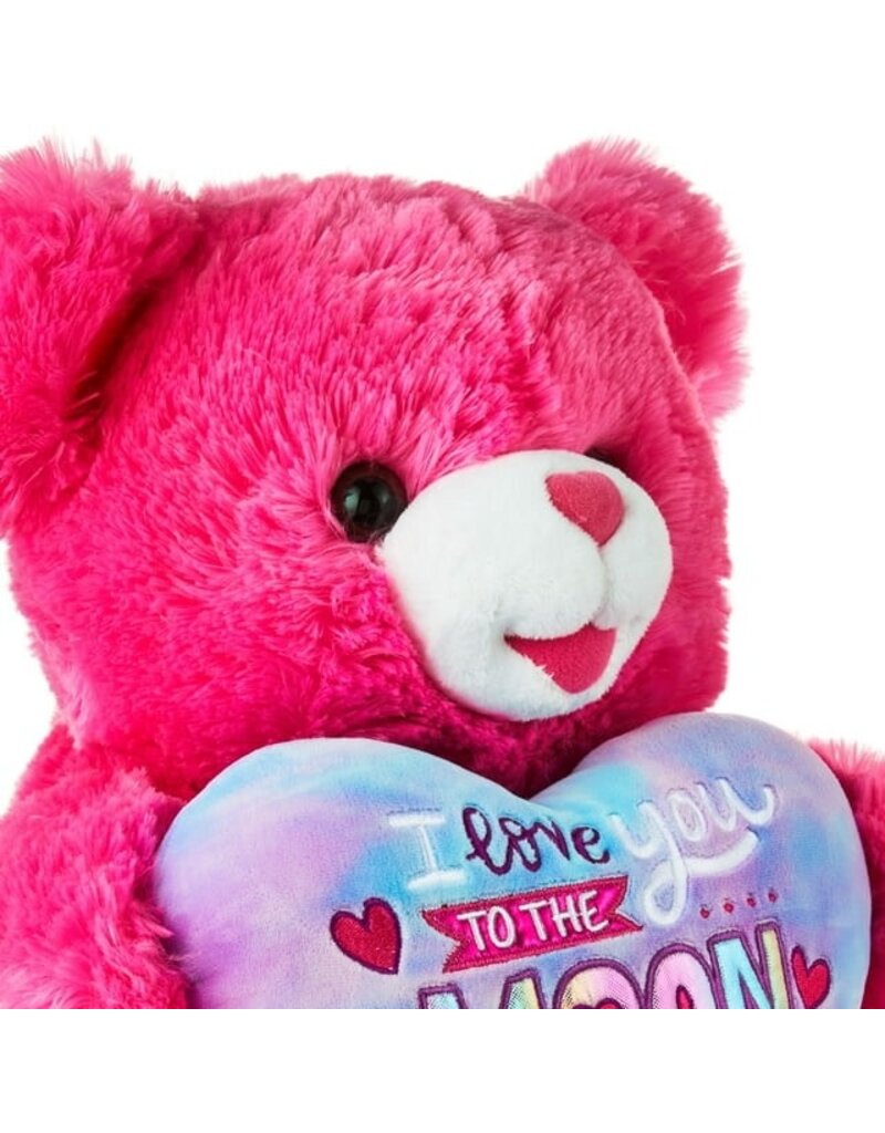 WAY TO CELEBRATE 15" TEDDY BEAR 2024 I LOVE YOU TO THE MOON AND BACK: PINK