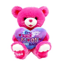 WAY TO CELEBRATE 15" TEDDY BEAR 2024 I LOVE YOU TO THE MOON AND BACK: PINK