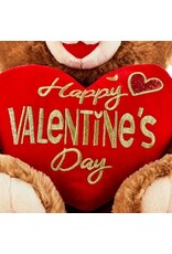 15" TEDDY BEAR 2024 HAPPY VALENTINE'S DAY: BROWN