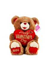 15" TEDDY BEAR 2024 HAPPY VALENTINE'S DAY: BROWN