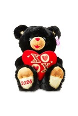 WAY TO CELEBRATE 15" TEDDY BEAR 2024 XOXO: BLACK