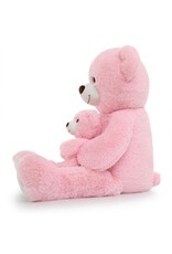 MORISMOS 39" TEDDY BEAR MOMMY AND BABY: PINK