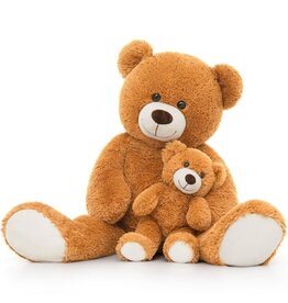 MORISMOS 39" TEDDY BEAR MOMMY AND BABY: BROWN