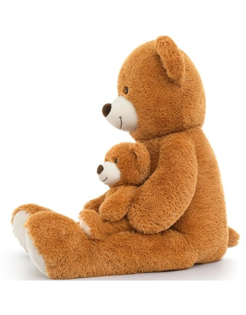 MORISMOS 39" TEDDY BEAR MOMMY AND BABY: BROWN