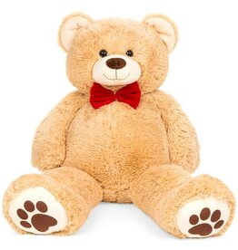 BEST CHOICE PRODUCTS 38" TEDDY BEAR W/ BOW TIE AND FOOTPRINTS: BROWN