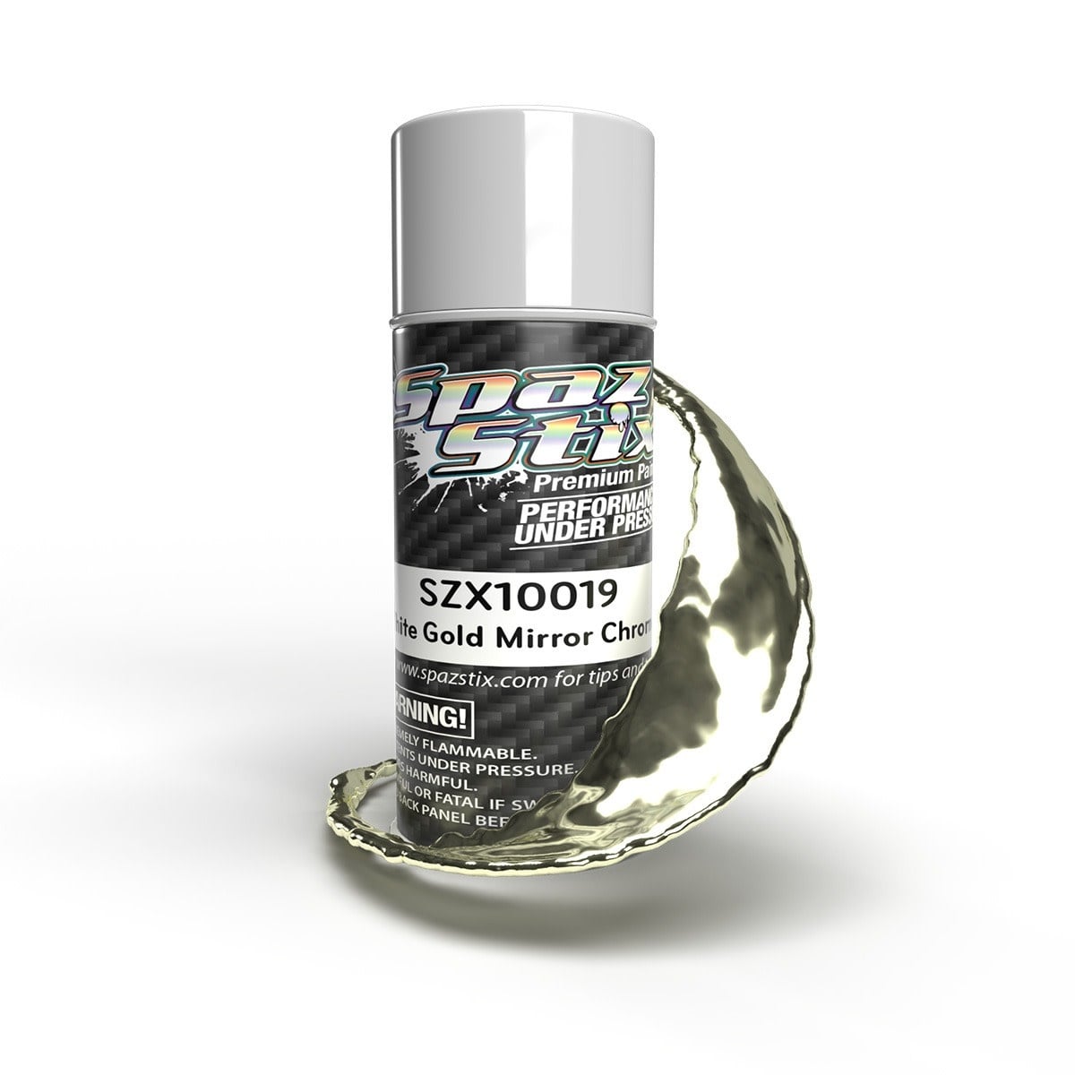 SZX10019 WHITE GOLD MIRROR CHROME AEROSOL PAINT, 3.5OZ CAN