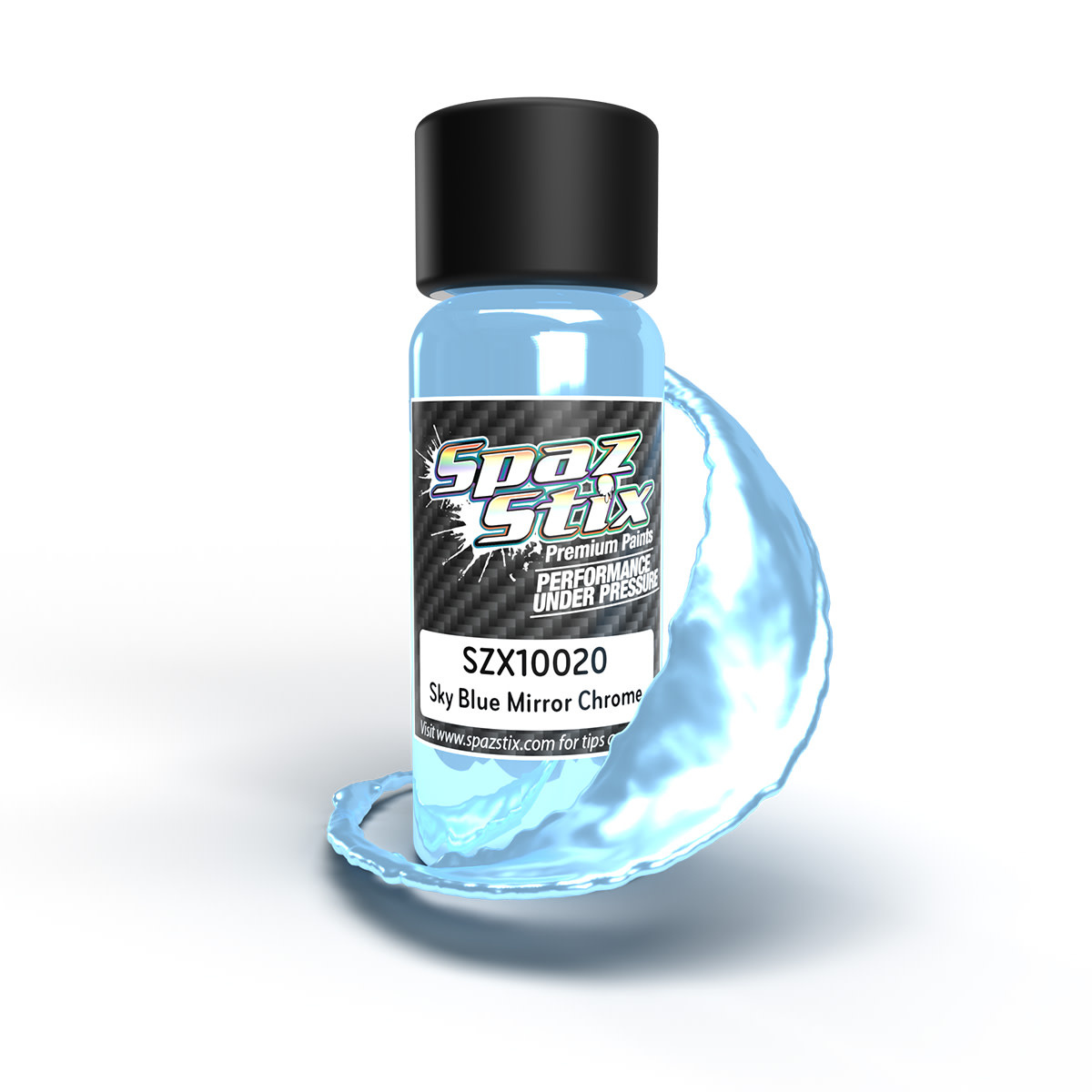 SZX10020 SKY BLUE MIRROR CHROME AIRBRUSH READY PAINT, 2OZ BOTTLE
