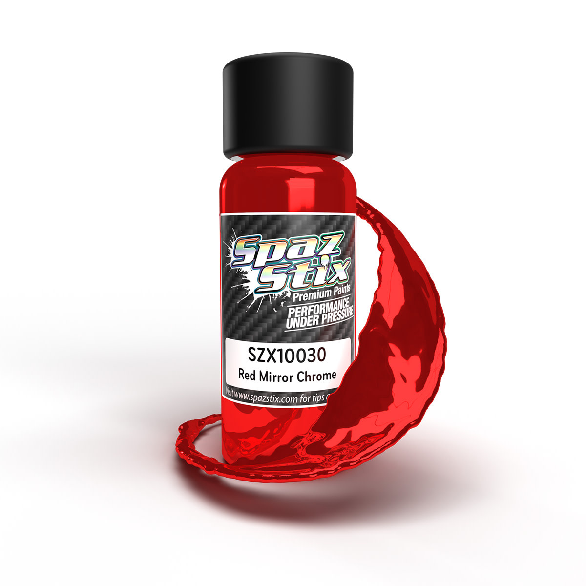 SZX10030 RED MIRROR CHROME AIRBRUSH READY PAINT, 2OZ BOTTLE