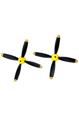 RAGE RC RGRA1364 4-BLADE PROP W/SPINNER (2-PACK); P-51 OBSESSION