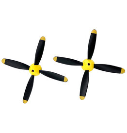 RAGE RC RGRA1364 4-BLADE PROP W/SPINNER (2-PACK); P-51 OBSESSION