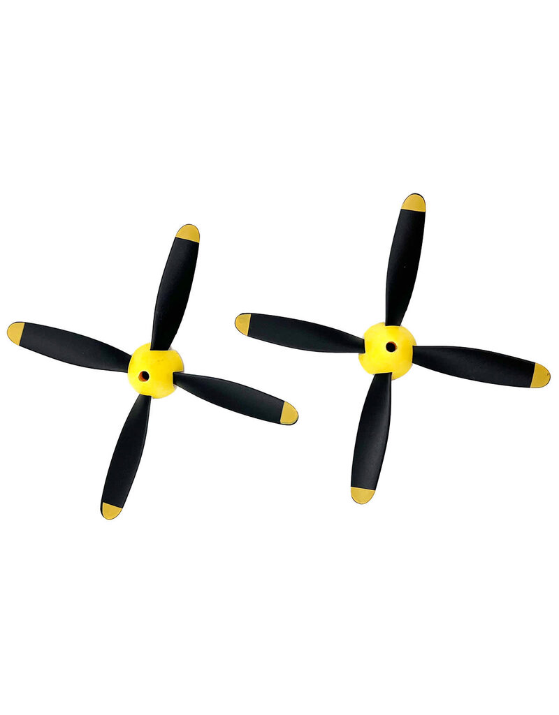 RAGE RC RGRA1364 4-BLADE PROP W/SPINNER (2-PACK); P-51 OBSESSION