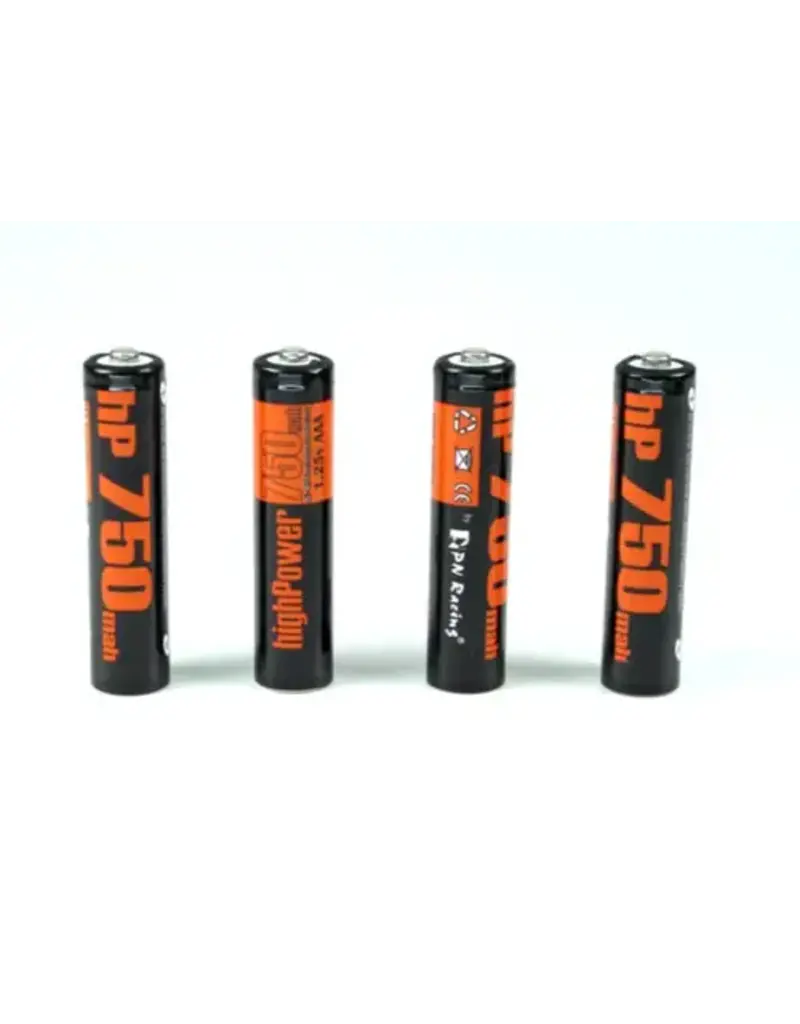 PN RACING PN HP750 1.25V NI-MH 750MAH AAA RECHARGABLE BATTERIES (4)