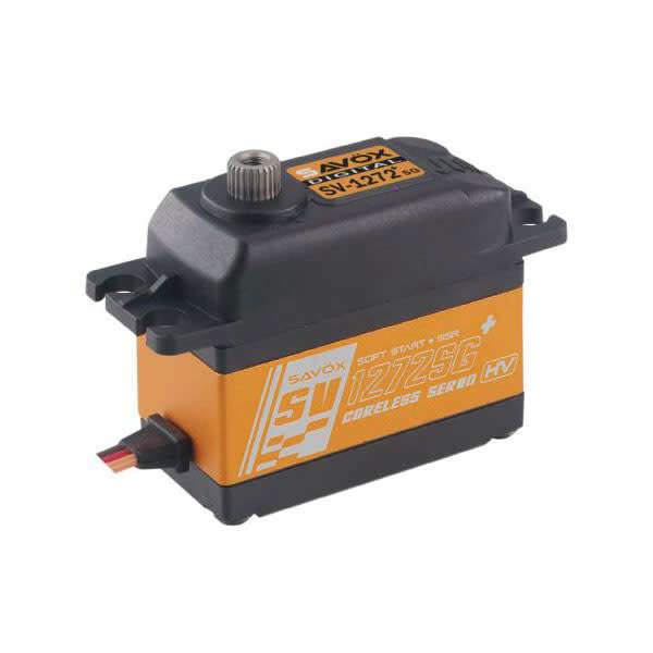 SAVSV1272SGP HIGH VOLTAGE CORELESS DIGITAL SERVO WITH SOFT START, 0.09SEC / 555.5OZ @ 8.4V