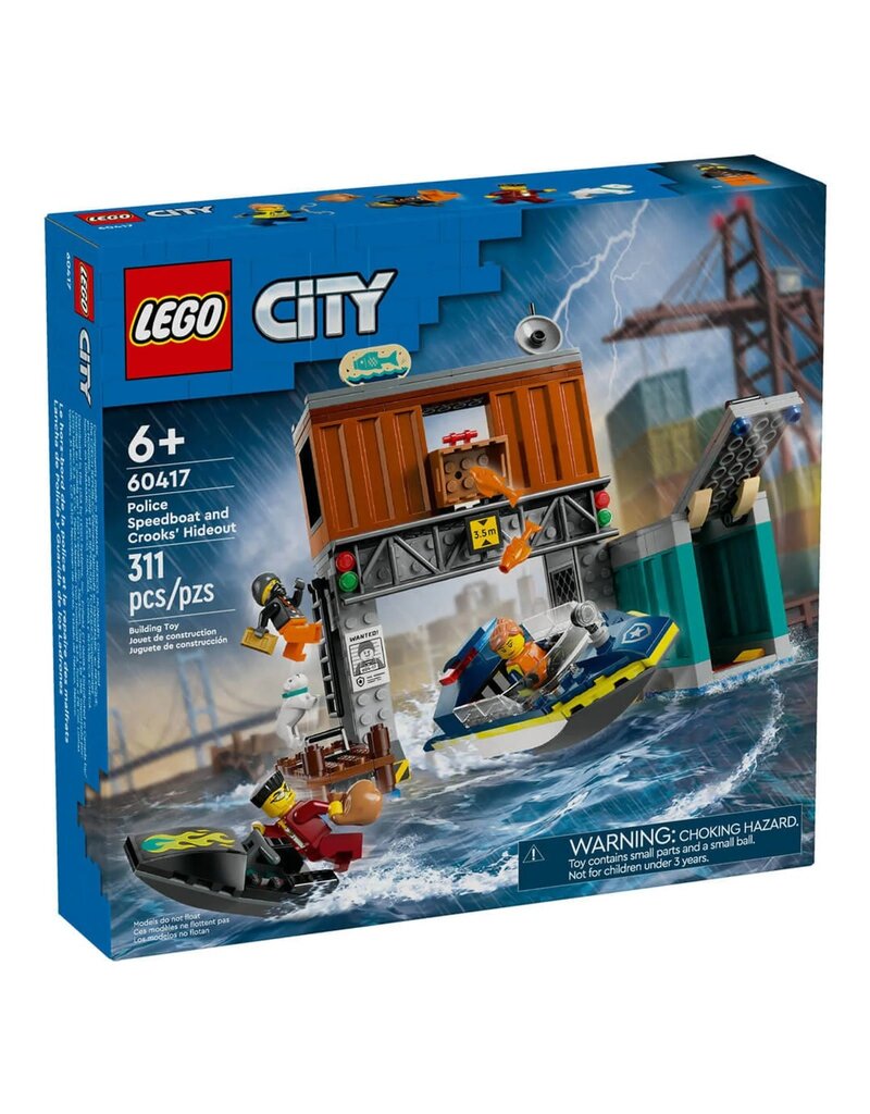 LEGO LEGO 60417 CITY POLICE SPEEDBOAT AND CROOKS' HIDEOUT