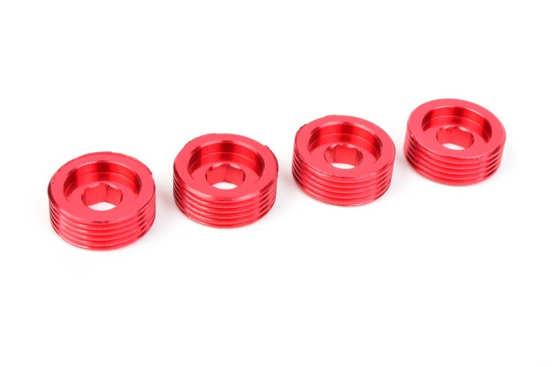 COR00180-117 PIVOT BALL ADJUSTING NUT - ALUMINUM - 4 PCS: DEMENTOR, KRONOS, PYTHON, SHOGUN, KAGAMA
