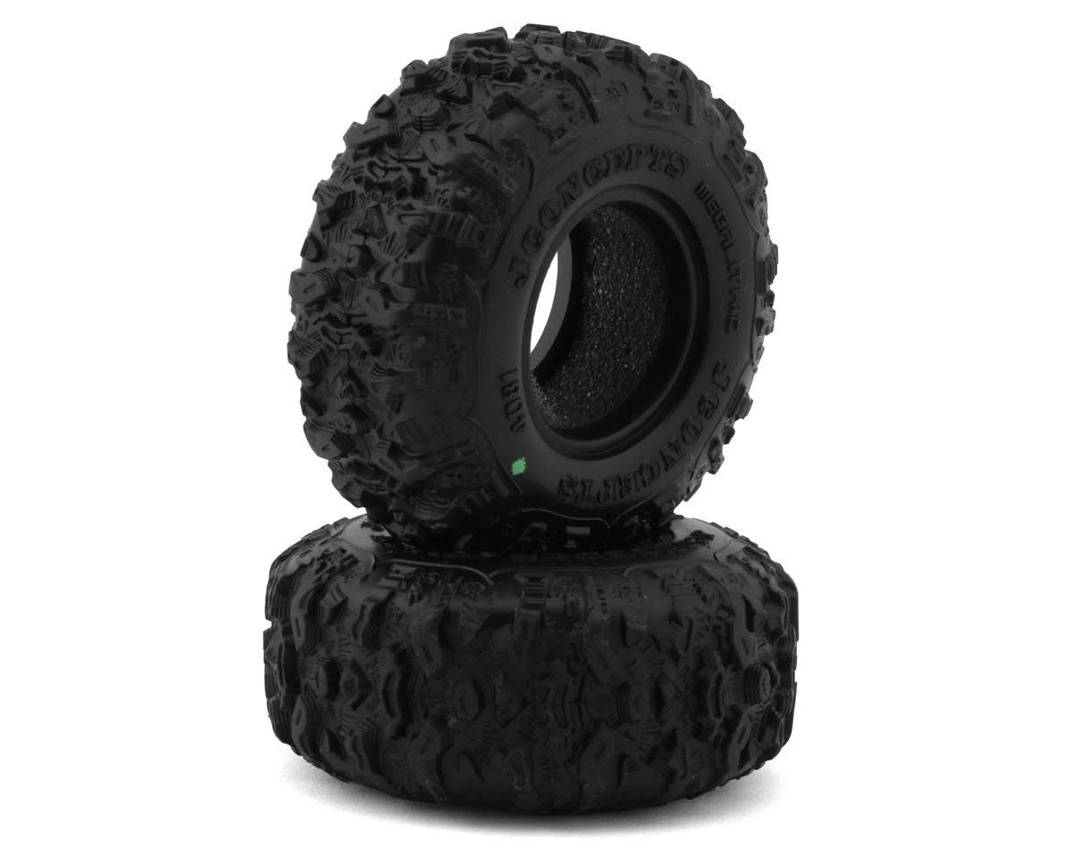 JCO4081-02 MEGALITHIC 1.0" MICRO CRAWLER TIRES (2) (57MM OD) (GREEN)
