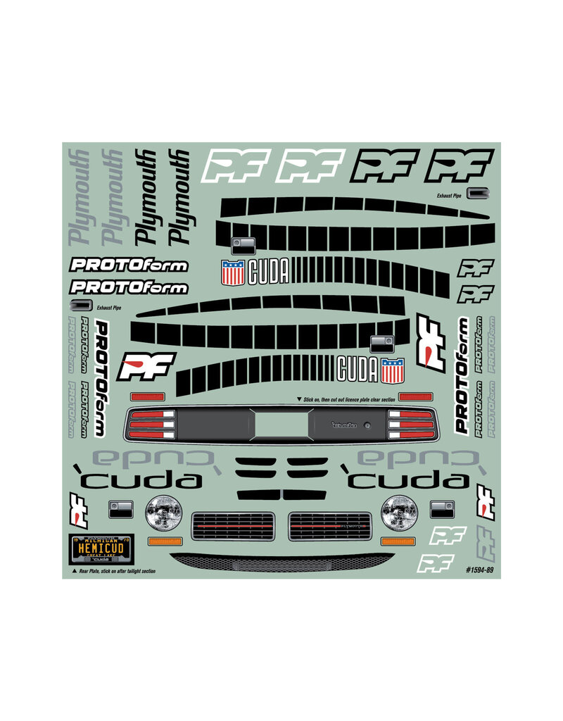 PROTOFORM PRM159400 1970 CUDA CLEAR BODY FOR VTA