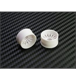 PN RACING PN 216WR2 2WD 16 SPOKE REAR WHEELS 2MM OFFSET: WHITE (2)