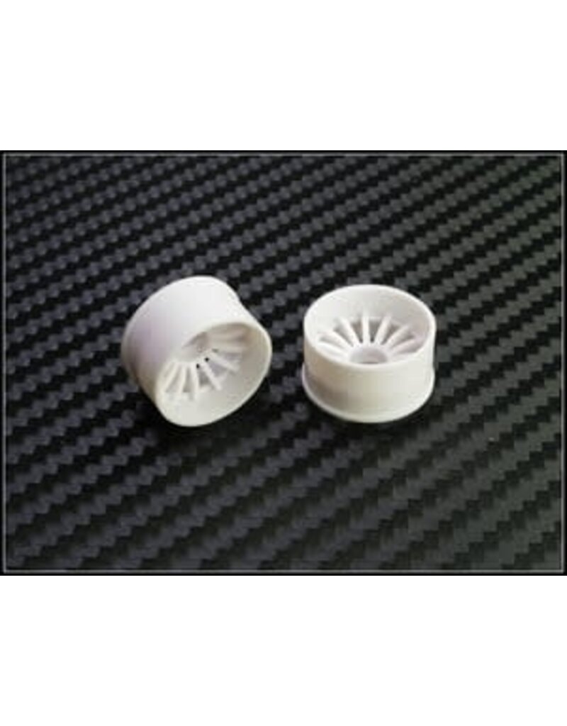 PN RACING PN 216WR2 2WD 16 SPOKE REAR WHEELS 2MM OFFSET: WHITE (2)