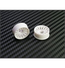 PN RACING PN 216WF1 2WD 16 SPOKE FRONT WHEELS 1MM OFFSET: WHITE (2)