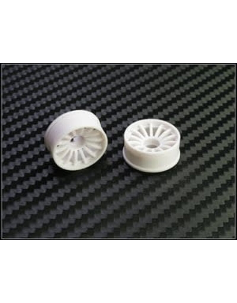 PN RACING PN 216WF1 2WD 16 SPOKE FRONT WHEELS 1MM OFFSET: WHITE (2)