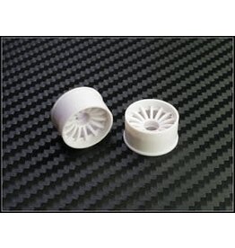 PN RACING PN 216WR0 2WD 16 SPOKE REAR WHEELS 0MM OFFSET: WHITE (2)