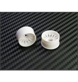 PN RACING PN 216WR1 2WD 16 SPOKE REAR WHEELS 1MM OFFSET: WHITE (2)
