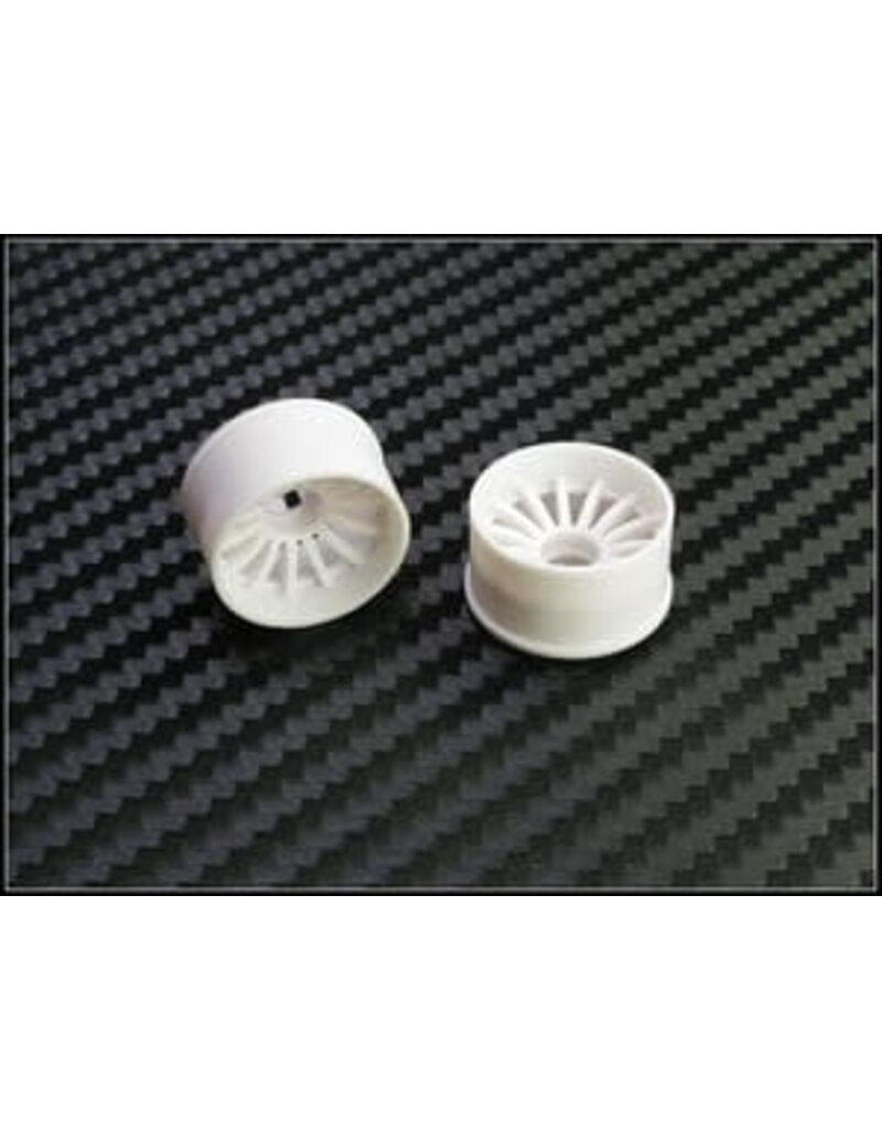 PN RACING PN 216WR1 2WD 16 SPOKE REAR WHEELS 1MM OFFSET: WHITE (2)