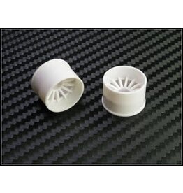 PN RACING PN 216WR14 2WD 16 SPOKE REAR 14MM WHEELS: WHITE (2)