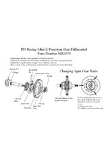 PN RACING KEN PNMR2055MC MINI-Z 2WD V3 PRECISION ENCLOSED GEAR DIFFERENTIAL M0.5 43T