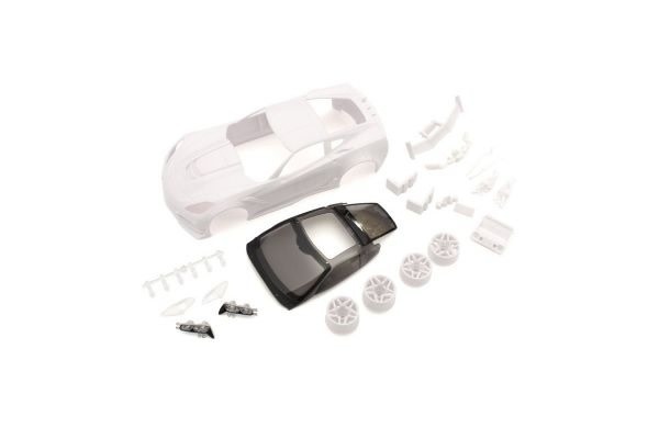 KYOMZN196 CHEVROLET CORVETTE ZR1 WHITE BODY SET W/ RIM FOR RWD