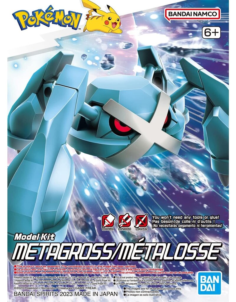 BANDAI BAS2649138 METAGROSS "POKEMON", BANDAI HOBBY POKEMON MODEL KIT