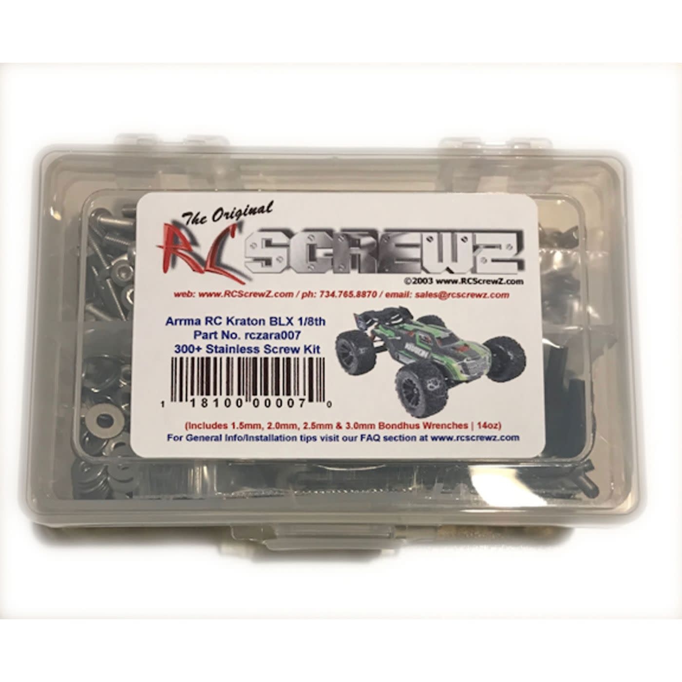 RCZARA007 STAINLESS STEEL SCREW KIT: KRATON BLX 6S