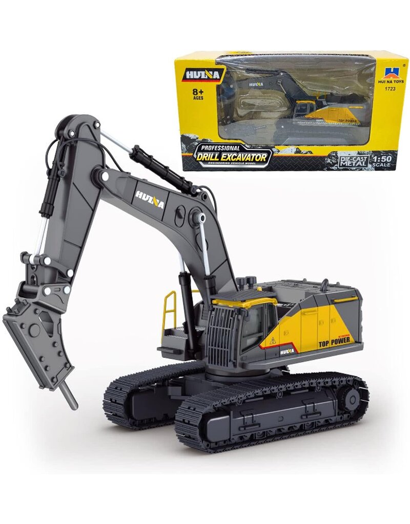 HUINA IMX14534 1/50 DRILL EXCAVATOR YELLOW