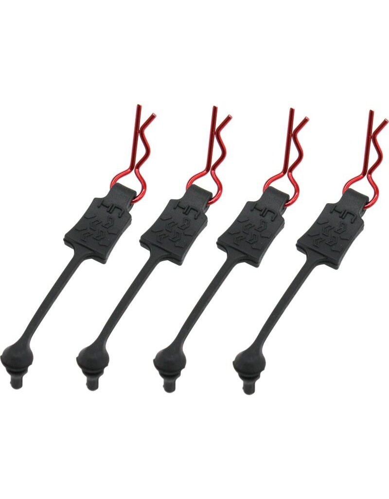 HOT RACING HRABWP39T02 RED BENT BODY CLIPS WITH 23MM RETAINER