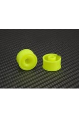 PN RACING PN MR2089R2 2WD DELRIN FORMULA 11X20MM FLANGED REAR WHEELS 2MM OFFSET: YELLOW (2)