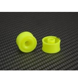 PN RACING PN MR2089R2 2WD DELRIN FORMULA 11X20MM FLANGED REAR WHEELS 2MM OFFSET: YELLOW (2)