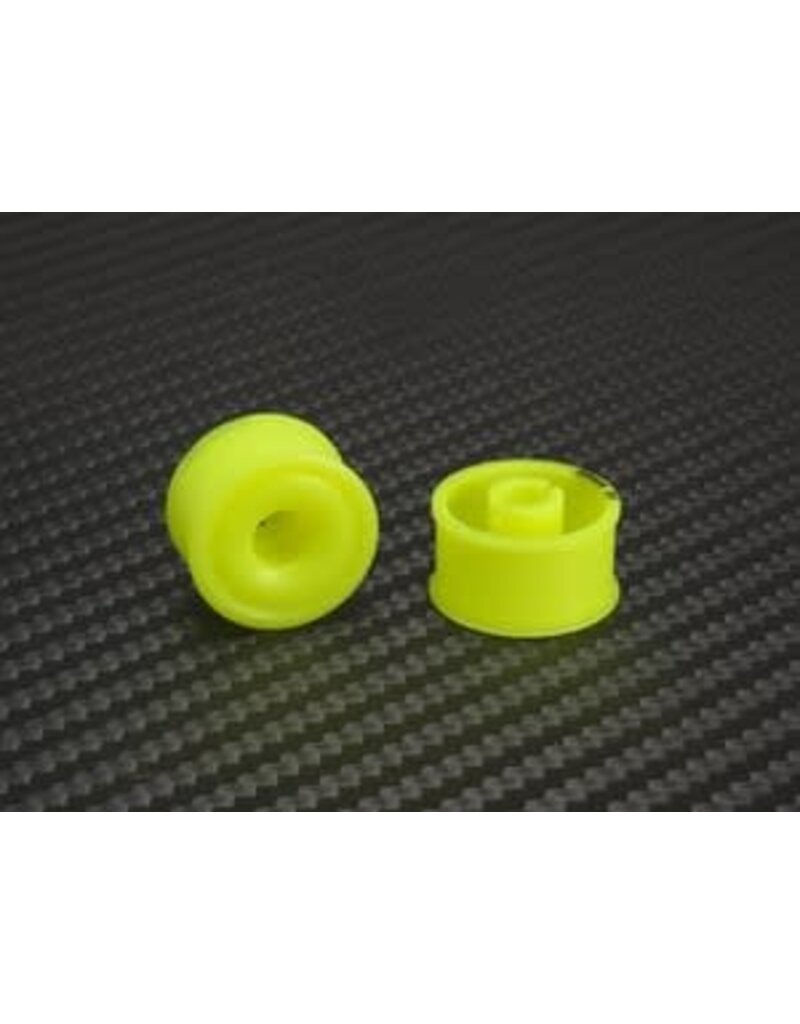 PN RACING PN MR2089R2 2WD DELRIN FORMULA 11X20MM FLANGED REAR WHEELS 2MM OFFSET: YELLOW (2)