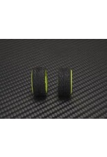 PN RACING PN MR2089R2 2WD DELRIN FORMULA 11X20MM FLANGED REAR WHEELS 2MM OFFSET: YELLOW (2)