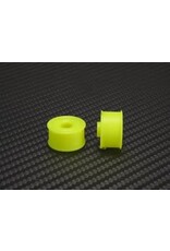 PN RACING PN MR2089R2 2WD DELRIN FORMULA 11X20MM FLANGED REAR WHEELS 2MM OFFSET: YELLOW (2)