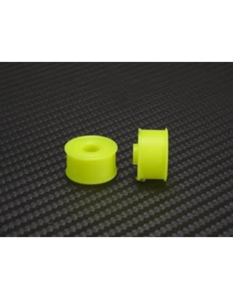 PN RACING PN MR2089R2 2WD DELRIN FORMULA 11X20MM FLANGED REAR WHEELS 2MM OFFSET: YELLOW (2)