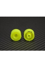 PN RACING PN MR2089R2 2WD DELRIN FORMULA 11X20MM FLANGED REAR WHEELS 2MM OFFSET: YELLOW (2)