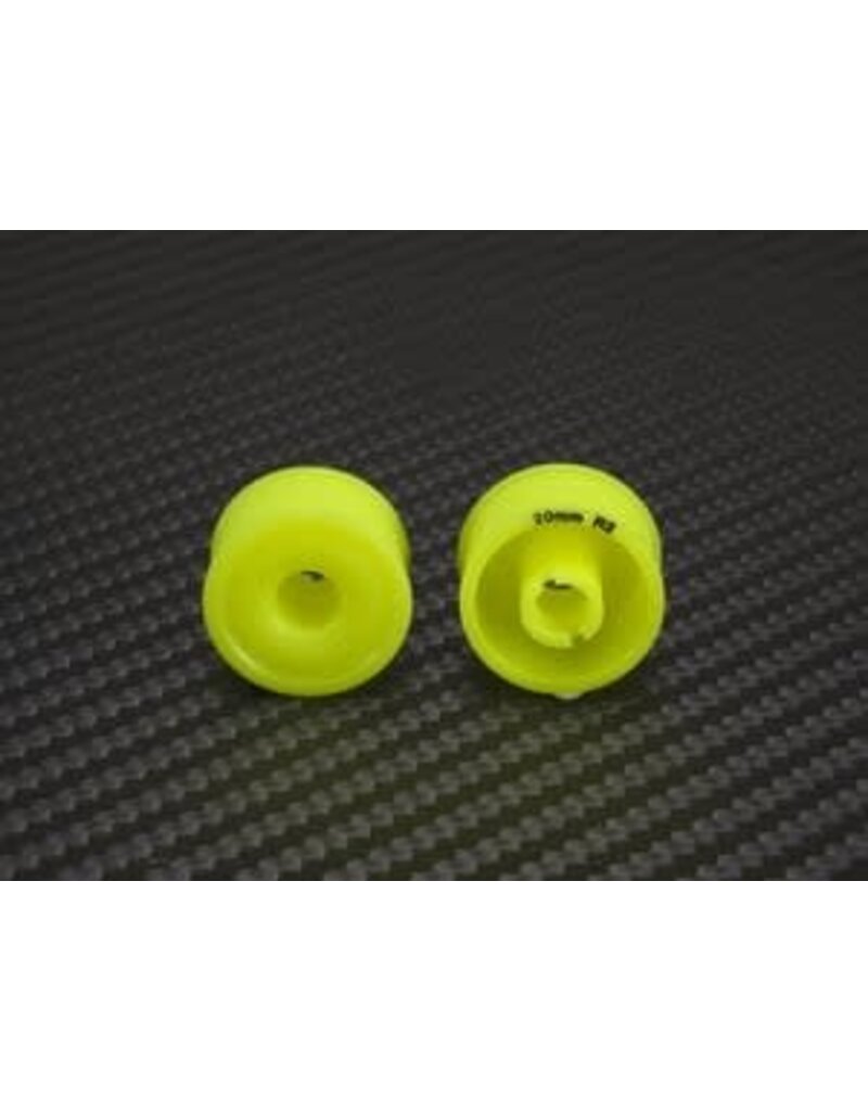 PN RACING PN MR2089R2 2WD DELRIN FORMULA 11X20MM FLANGED REAR WHEELS 2MM OFFSET: YELLOW (2)