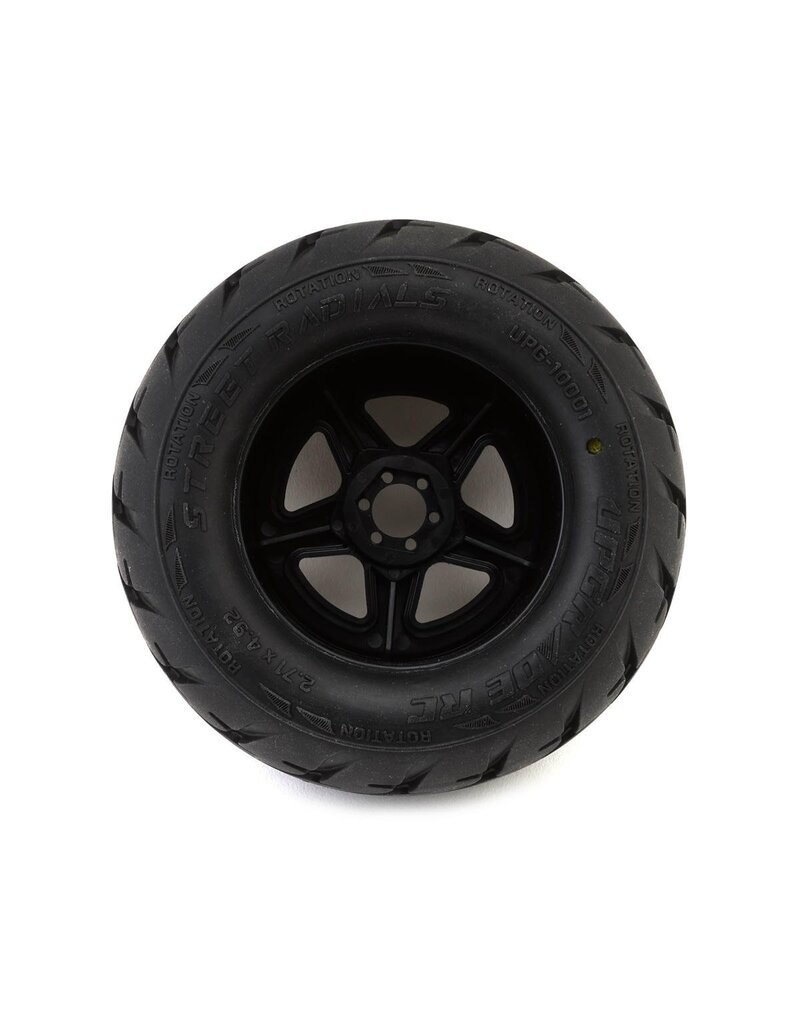 UPGRADE RC UPG-10001 STREET RADIALS 2.8" PRE-MOUNTED ON-ROAD TIRES W/5-STAR WHEELS (2) (17MM/14MM/12MM HEX)