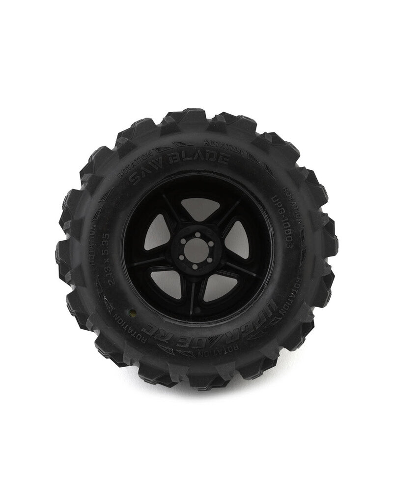 UPGRADE RC UPG-10003  SAW BLADE 2.8" PRE-MOUNTED OFF-ROAD TIRES W/5-STAR WHEELS (2) (17MM/14MM/12MM HEX)