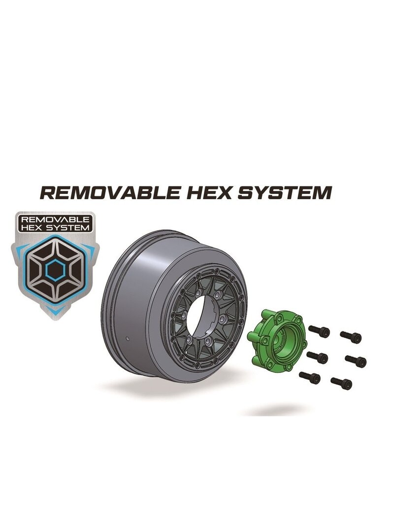 LOUISE LOULT3228SB SC-ROCKET M OVAL TRACK 1/10 SHORT COURSE TIRES, SOFT, 12, 14 & 17MM REMOVABLE HEX ON BLACK RIM (2)