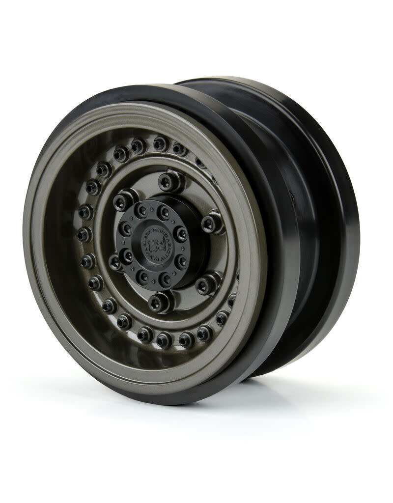 PROLINE RACING PRO282600 BLACK RHINO ARMORY GUNMETAL 2.9 ALUMINUM DUAL OFFSET WHEELS FOR SCX6