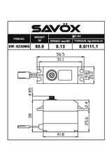 SAVOX SAVSW0230MGP WATERPROOF STANDARD DIGITAL SERVO W/SOFT START, 0.13SEC / 111.1OZ @ 7.4V